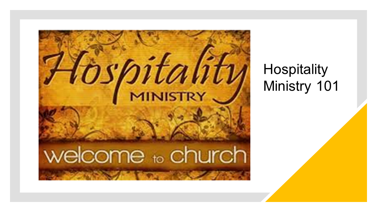 Hospitality Ministry 101 Short Course